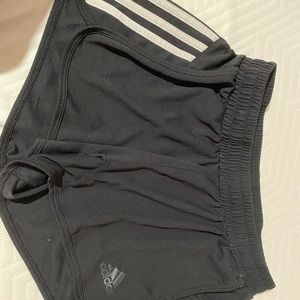 three stripe adidas athletic shorts